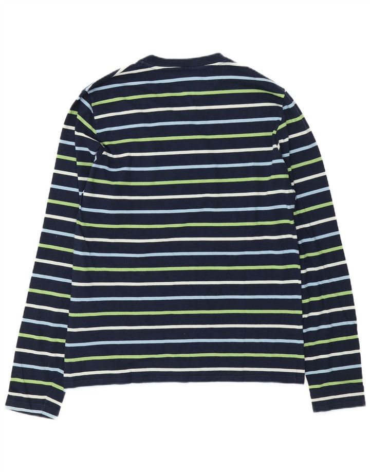 Converse Mens Graphic Top Long Sleeve Large Navy Blue Striped Cotton