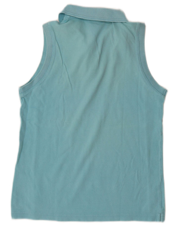 Champion Womens Sleeveless Polo Shirt UK 12 Medium Blue