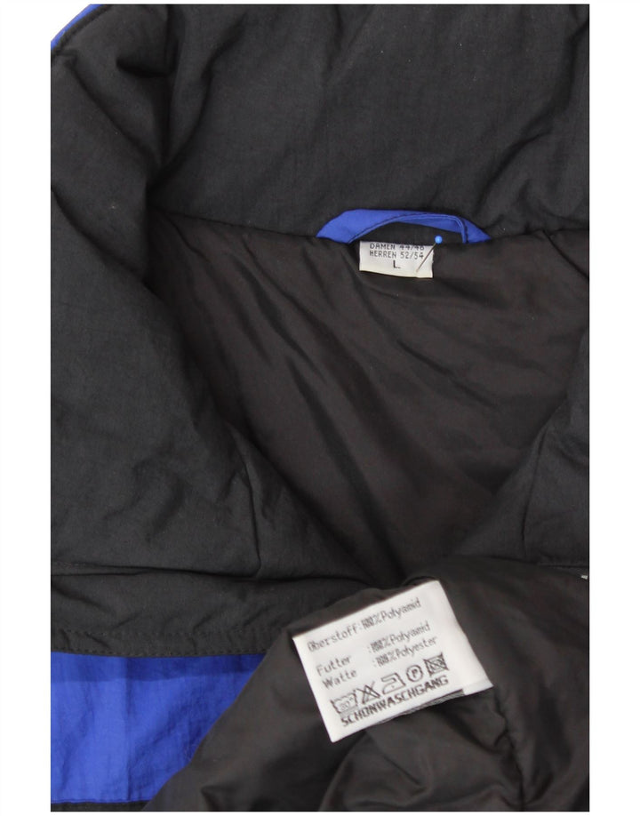 VINTAGE Mens Hooded Ski Jacket UK 40 Large Blue Polyamide