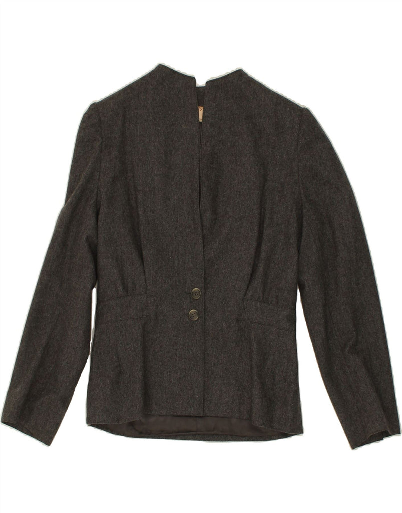 KRIZIA Womens 2 Button Blazer Jacket IT 46 Large Grey Wool Vintage Krizia and Second-Hand Krizia from Messina Hembry 