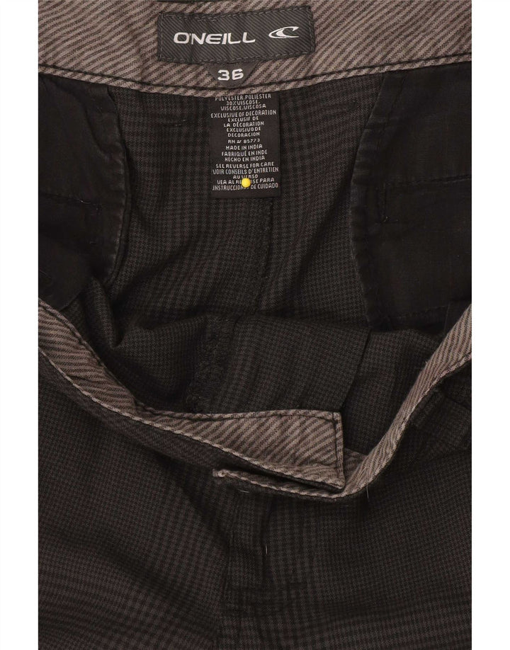 O'Neill Mens Chino Shorts W36 Large Black Check Polyester