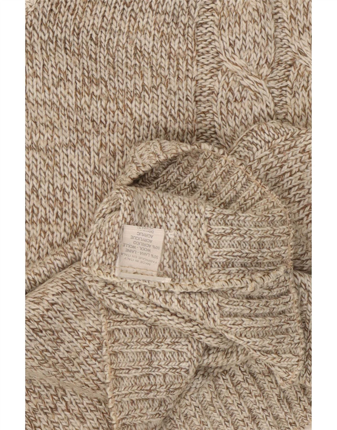 Vintage Mens V-Neck Jumper Sweater XL Brown Flecked Wool