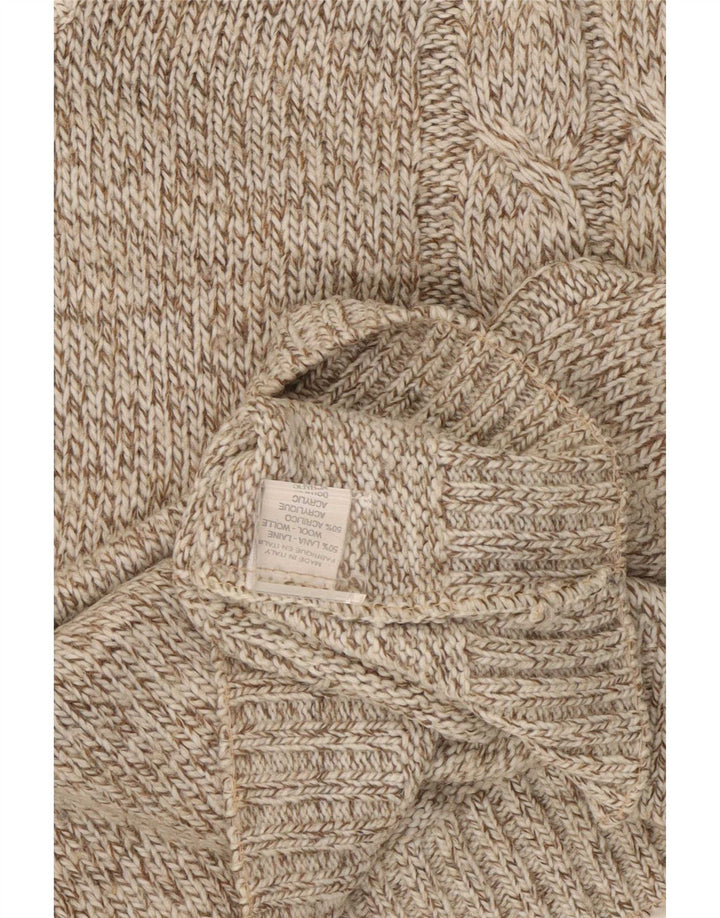 Vintage Mens V-Neck Jumper Sweater XL Brown Flecked Wool