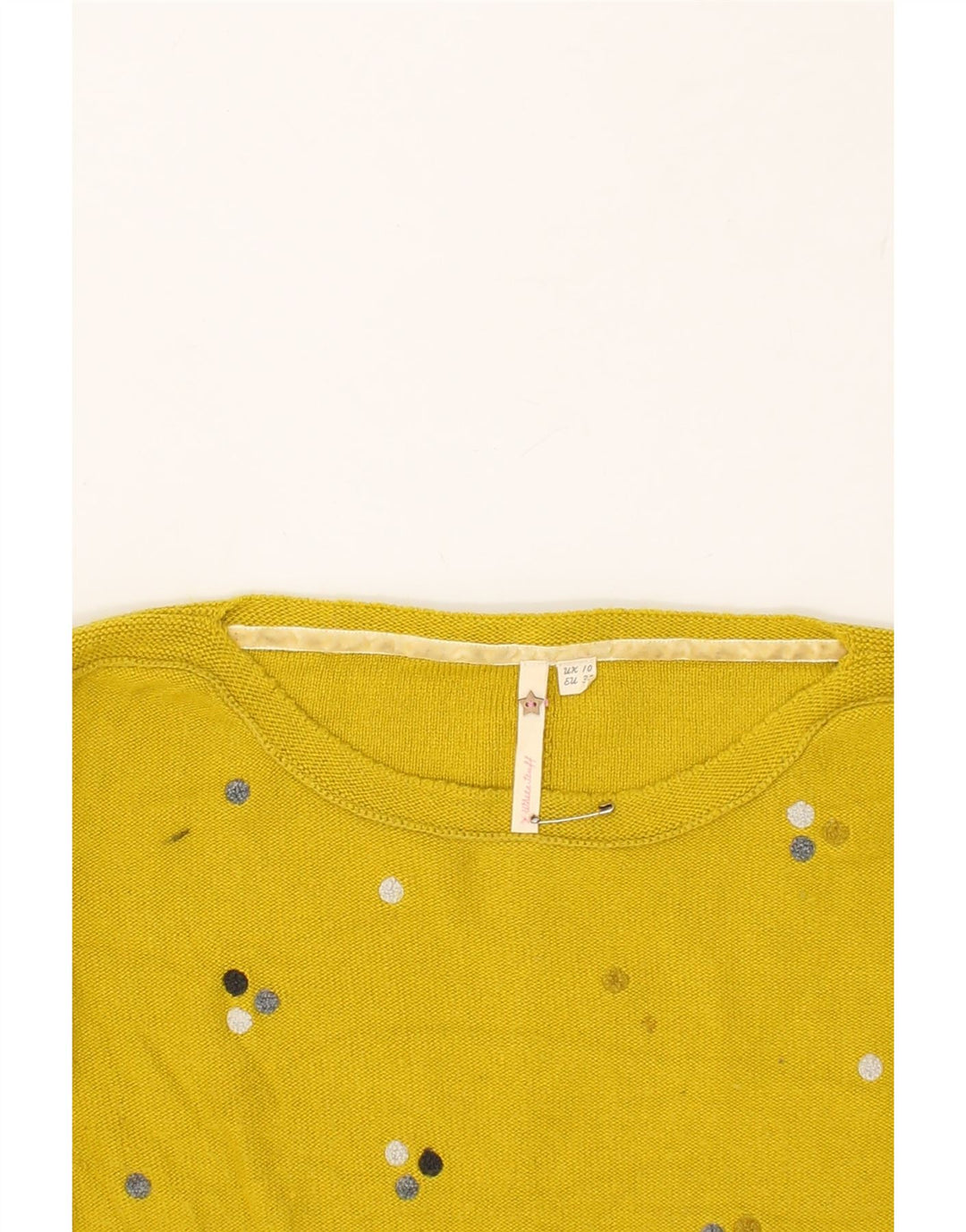 WHITE STUFF Womens Boat Neck Jumper Sweater UK 10 Small Yellow Spotted | Vintage White Stuff | Thrift | Second-Hand White Stuff | Used Clothing | Messina Hembry 