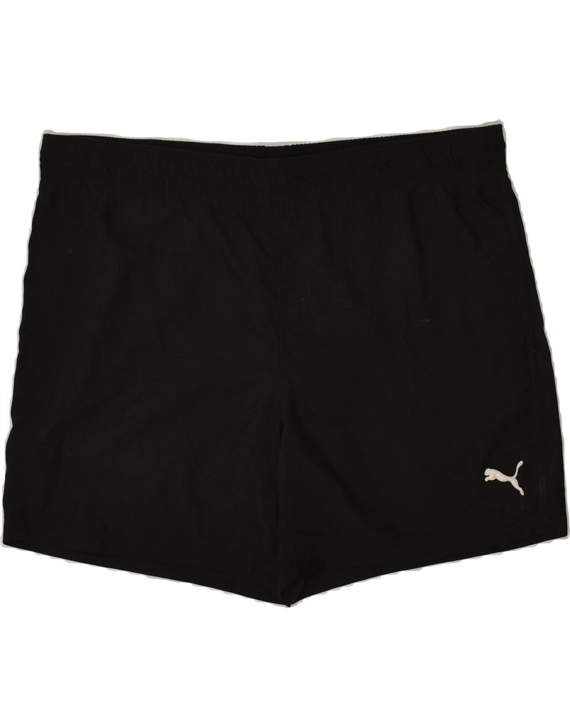 PUMA Mens Sport Shorts Large Black Polyester | Vintage Puma | Thrift | Second-Hand Puma | Used Clothing | Messina Hembry 