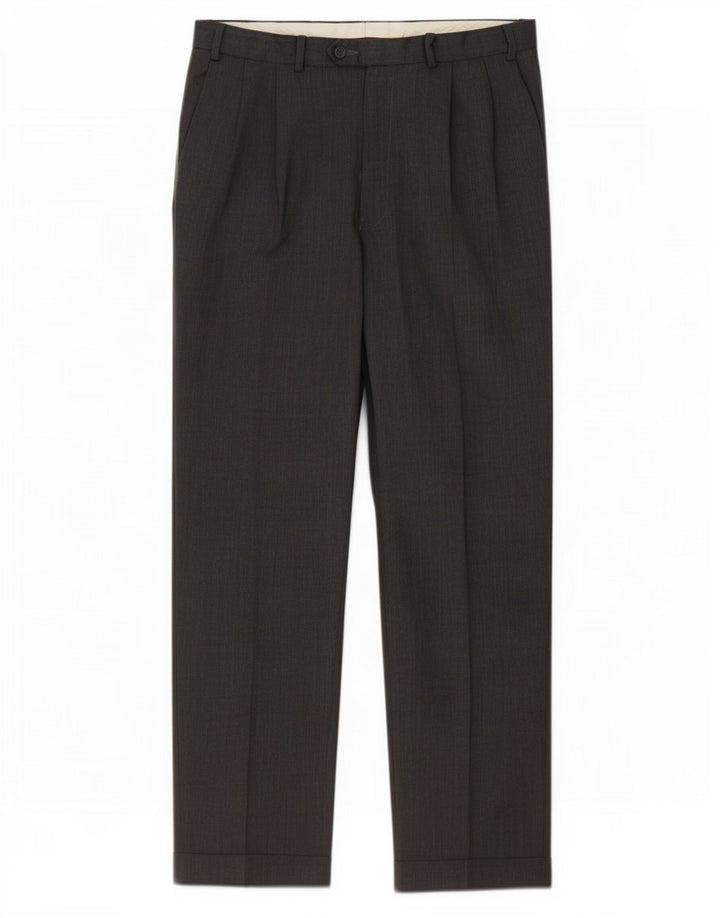 Marks & Spencer Mens Pegged Suit Trousers W36 L33 Grey Wool