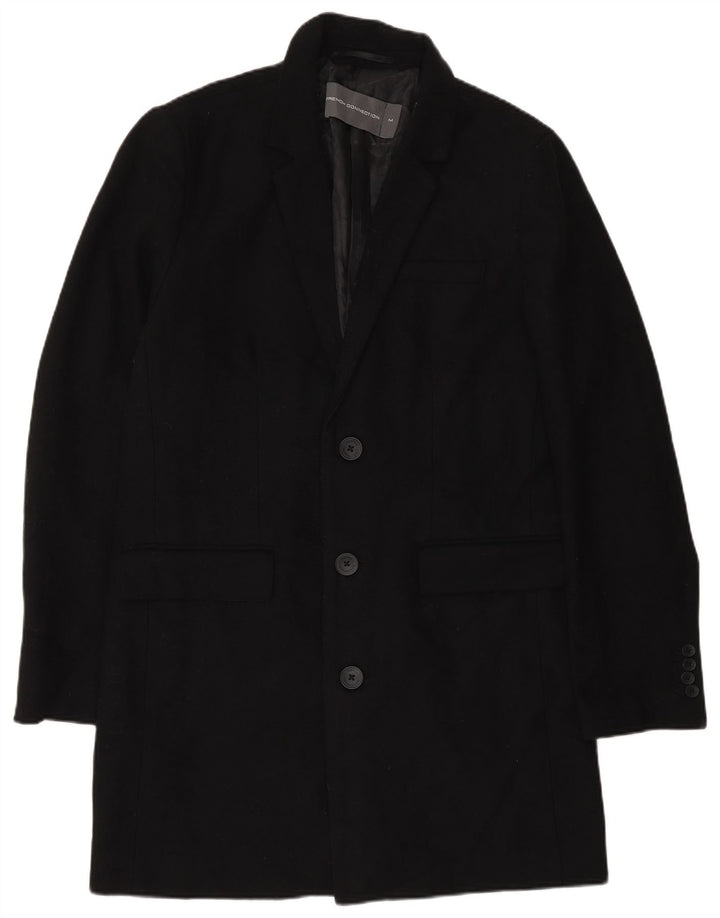 French Connection Mens Overcoat UK 38 Medium Black Wool