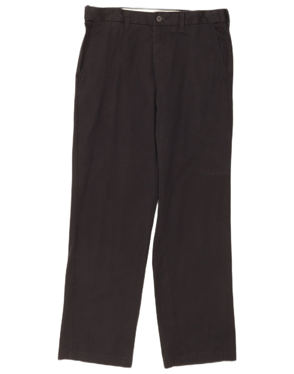 Marks & Spencer Mens Straight Chino Trousers W32 L31 Black Cotton