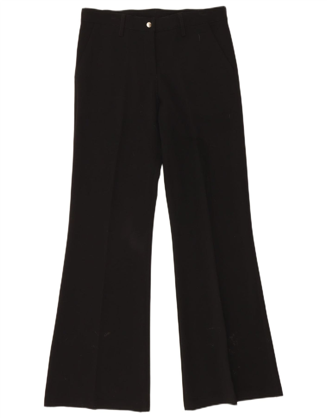 VINTAGE Womens Bootcut Chino Trousers Medium W30 L32 Black Polyester