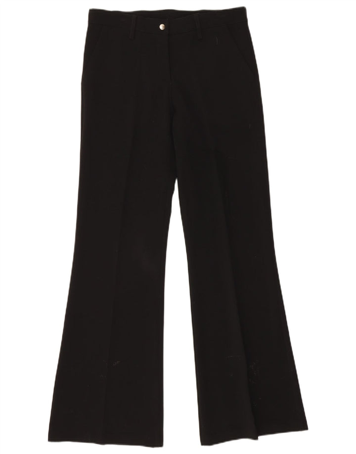 VINTAGE Womens Bootcut Chino Trousers Medium W30 L32 Black Polyester