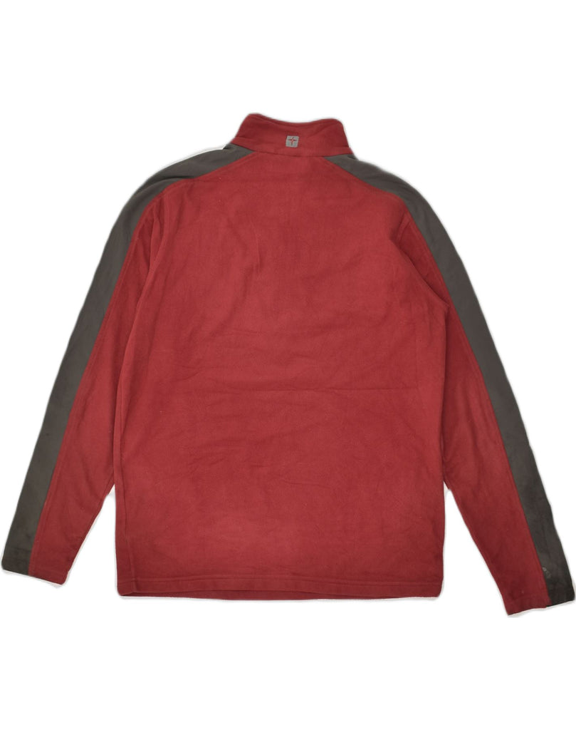 MOUNTAIN WAREHOUSE Mens Zip Neck Fleece Jumper Medium Red Colourblock | Vintage Mountain Warehouse | Thrift | Second-Hand Mountain Warehouse | Used Clothing | Messina Hembry 