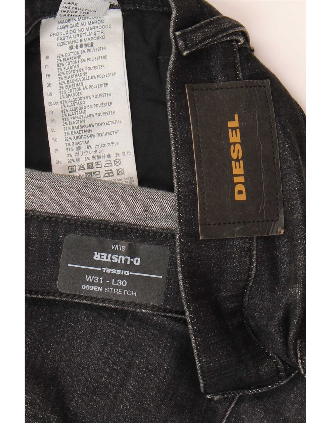 Diesel Mens D-Luster Slim Jeans W31 L30 Grey Cotton