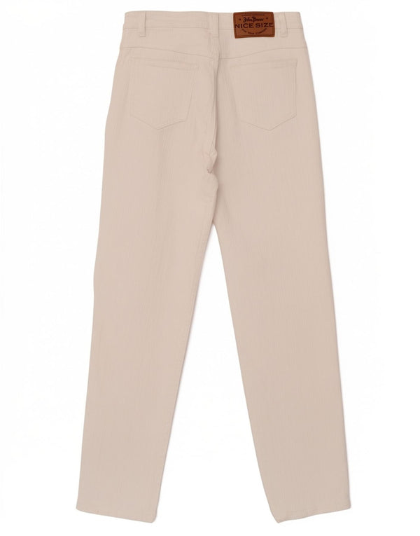 John Baner Womens High Waist Jeans UK 14 Large W28 L30 White Cotton