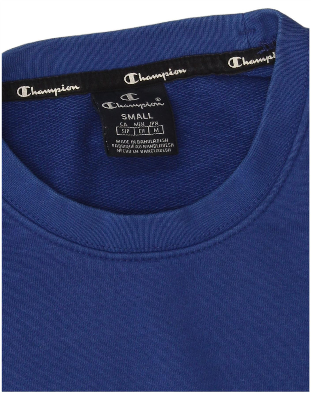 Champion Mens Graphic Sweatshirt Jumper Small Blue Cotton