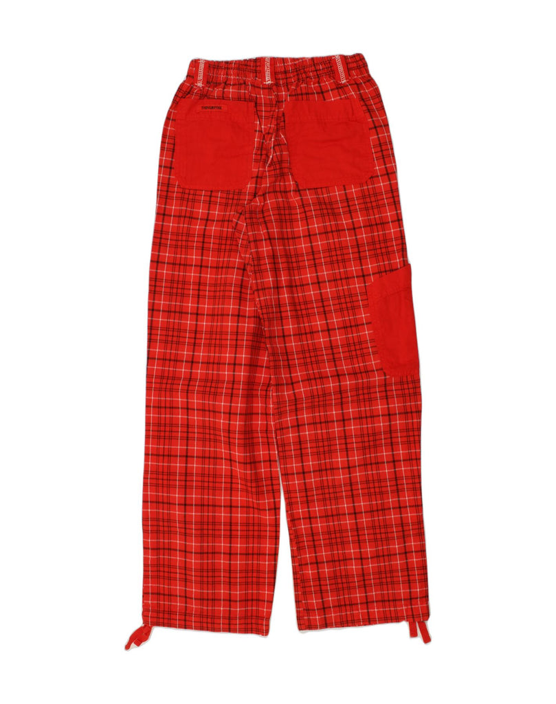 THINK PINK Girls Graphic Casual Trousers 9-10 Years W24 L26 Red Check | Vintage Think Pink | Thrift | Second-Hand Think Pink | Used Clothing | Messina Hembry 