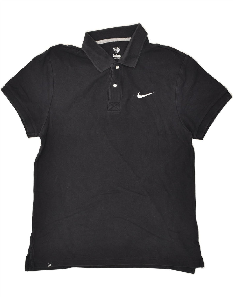 NIKE Mens Polo Shirt Medium Black Cotton | Vintage Nike | Thrift | Second-Hand Nike | Used Clothing | Messina Hembry 