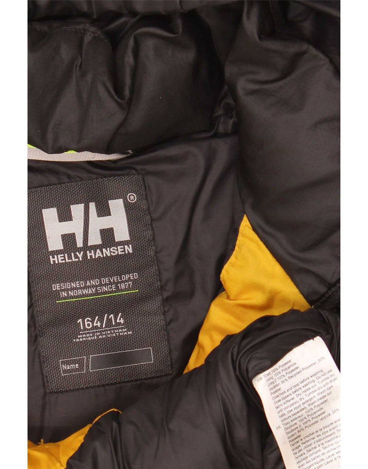 Helly Hansen Boys Hooded Padded Jacket 13-14 Years Yellow Colourblock