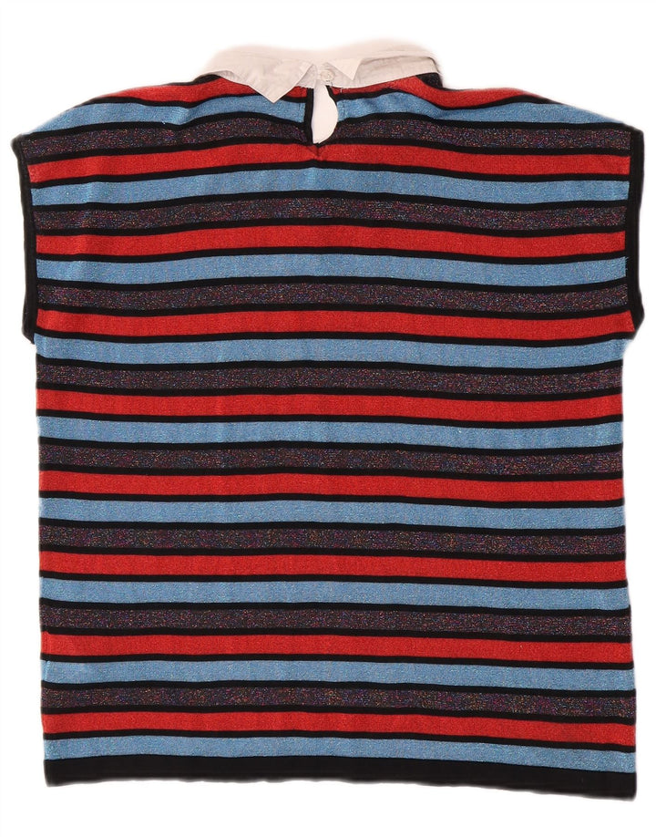 Silvian Heach Womens Vest Tank Top UK 12 Medium Multicoloured Striped