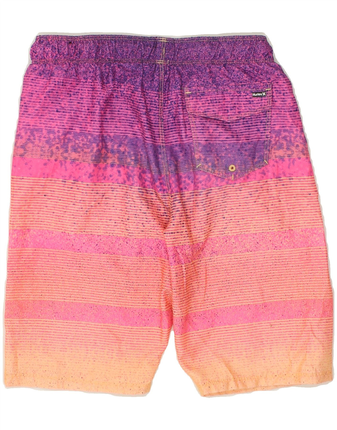 HURLEY Boys Graphic Sport Shorts 14-15 Years Pink Striped Polyester Vintage Hurley and Second-Hand Hurley from Messina Hembry 