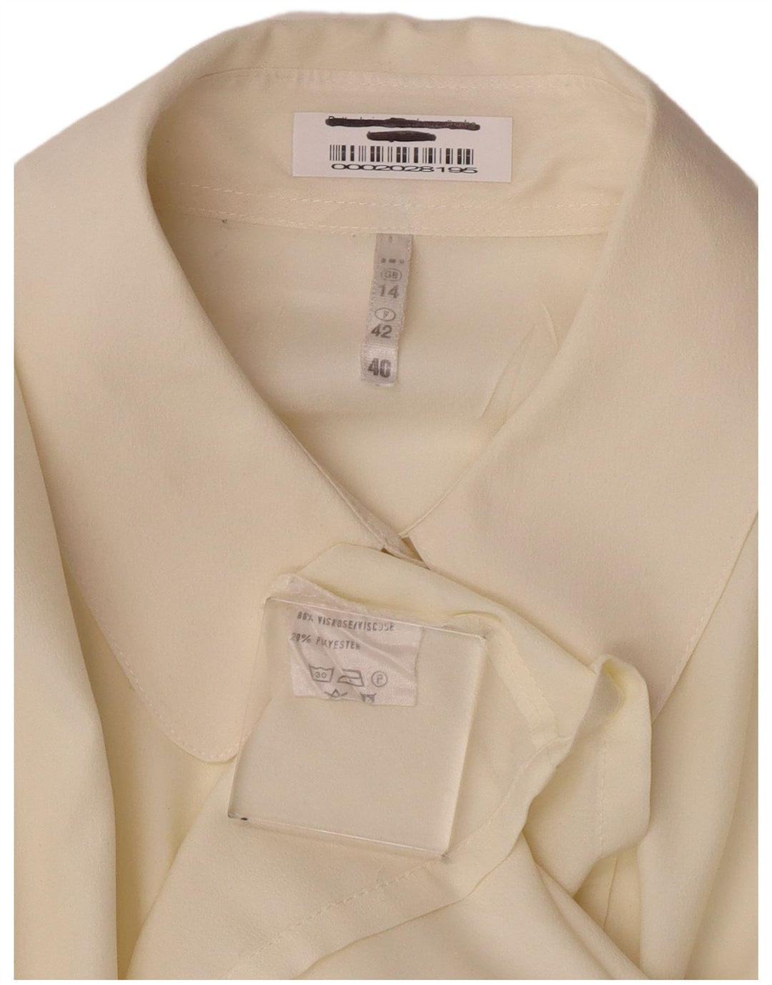 Vintage Womens Shirt Blouse UK 14 Medium  Off White Viscose