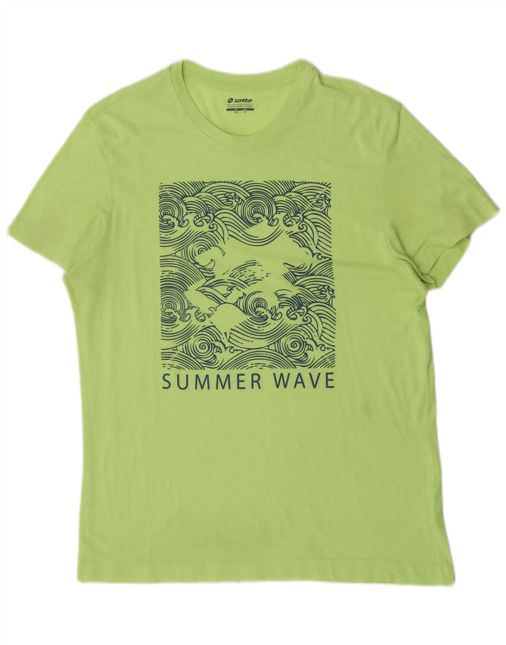 Lotto Mens Graphic T-Shirt Top XL Green Polyester
