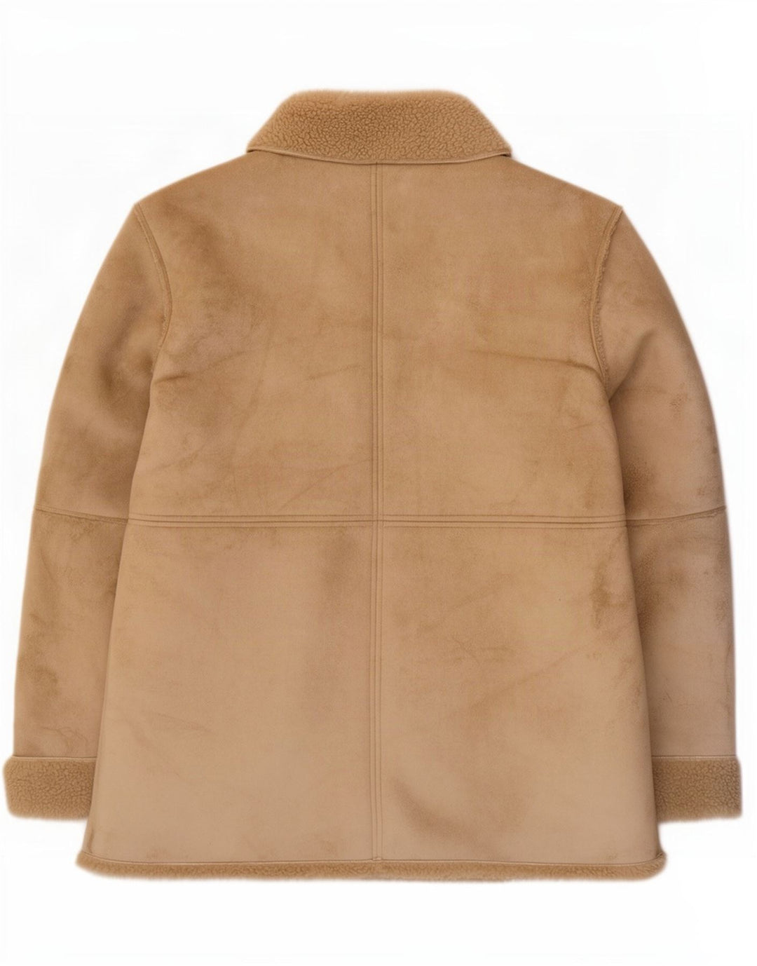 David Barry Womens Sherpa Jacket UK 16 Large Beige Polyester