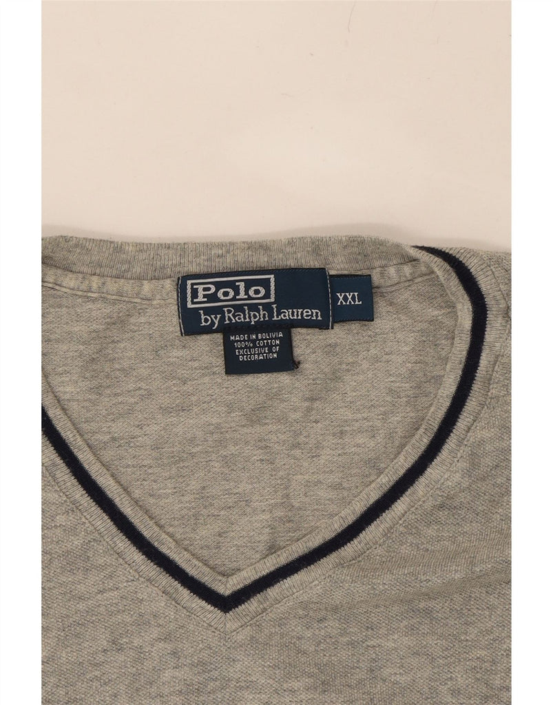 POLO RALPH LAUREN Mens T-Shirt Top 2XL Grey Cotton Vintage Polo Ralph Lauren and Second-Hand Polo Ralph Lauren from Messina Hembry 