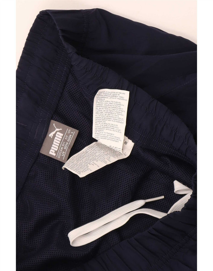 Puma Mens Tracksuit Trousers Joggers Large Navy Blue Polyester