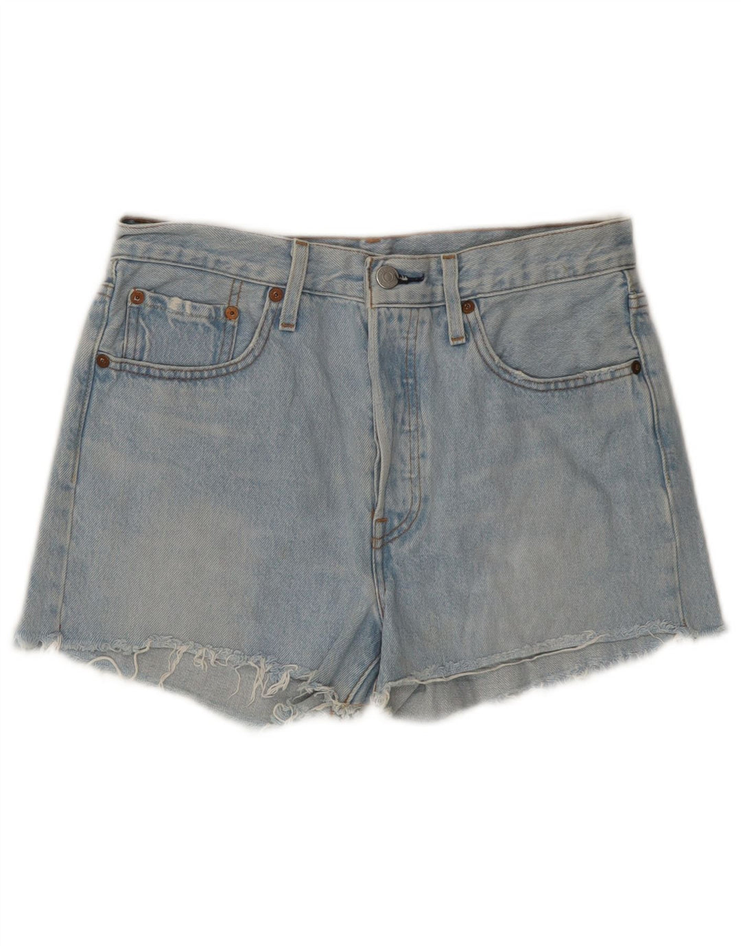 LEVI'S Womens 501 High Rise Denim Shorts W26 Small Blue Cotton