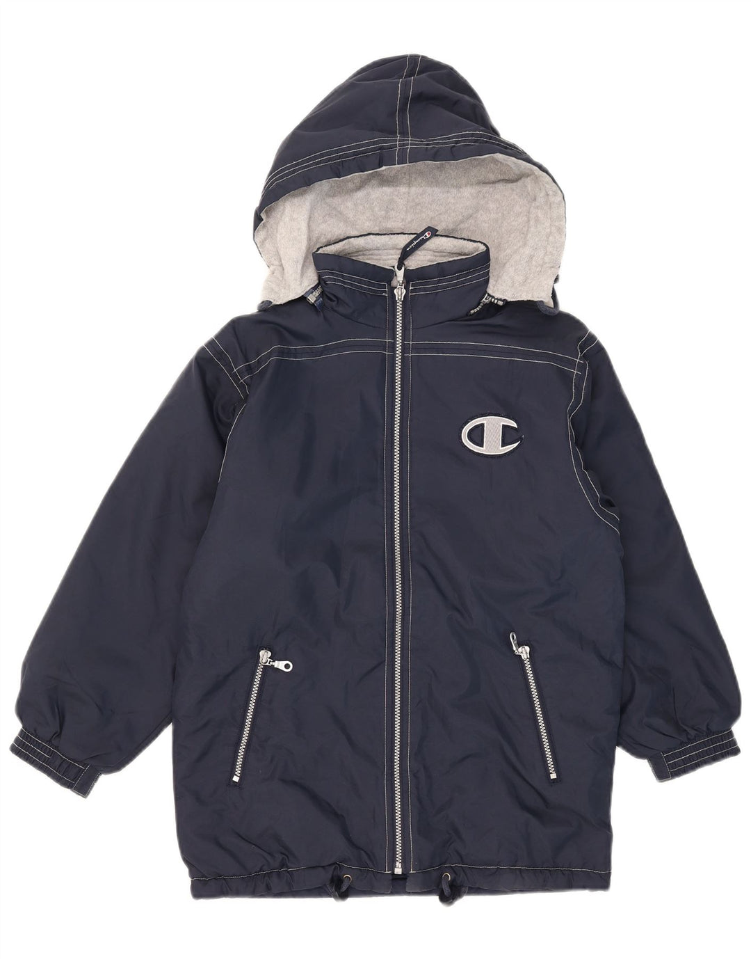 Champion Boys Graphic Hooded Padded Coat 9-10 Years Navy Blue Polyamide