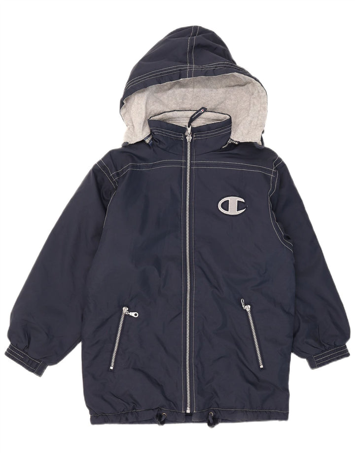 Champion Boys Graphic Hooded Padded Coat 9-10 Years Navy Blue Polyamide