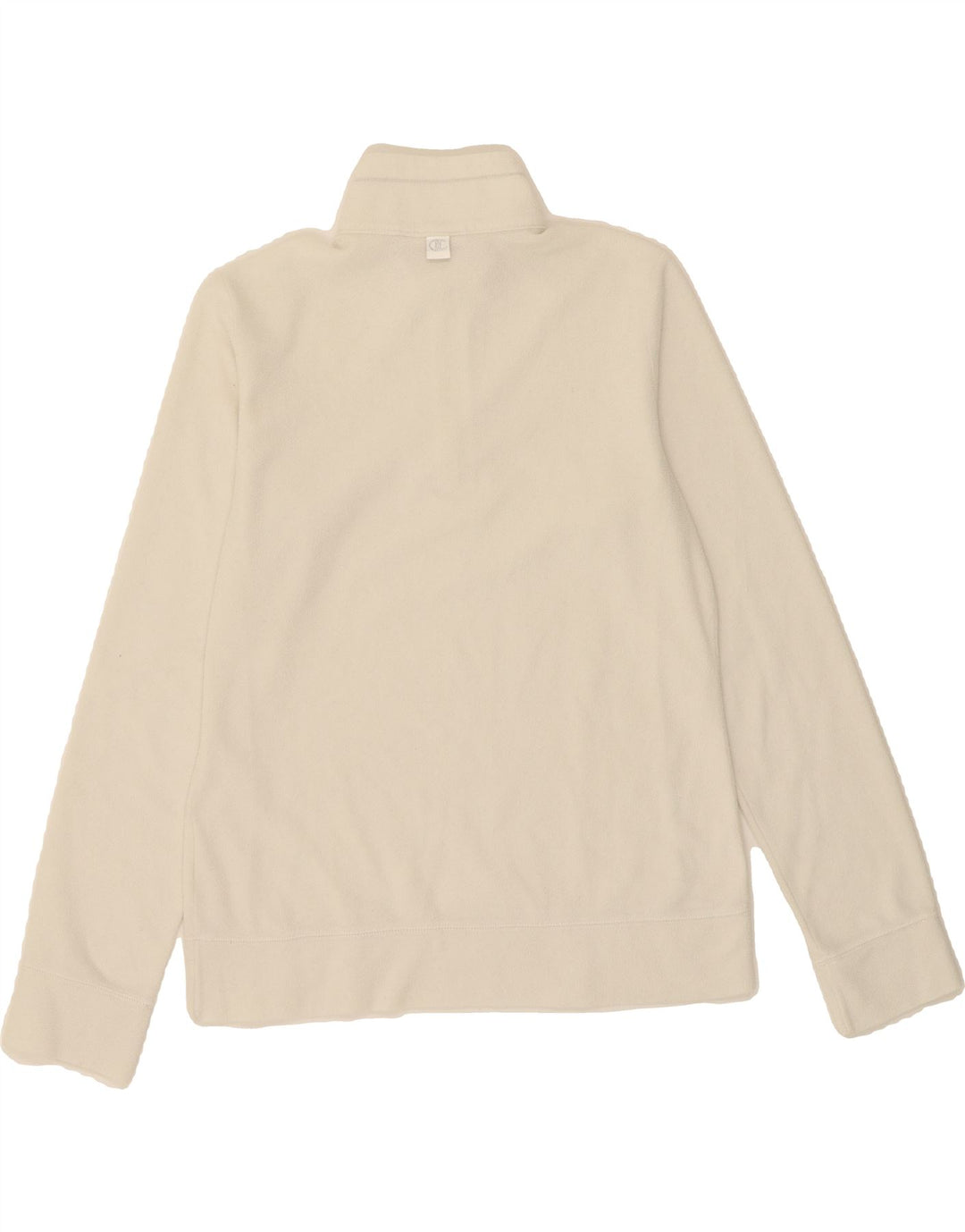 CHAMPION Womens Zip Neck Fleece Jumper UK 12 Medium White Vintage Champion and Second-Hand Champion from Messina Hembry 