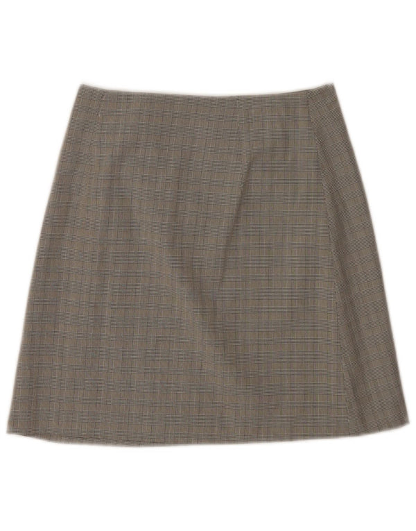 I Gabbiani Womens Wrap Skirt UK 34 XS W26 Grey Check Viscose