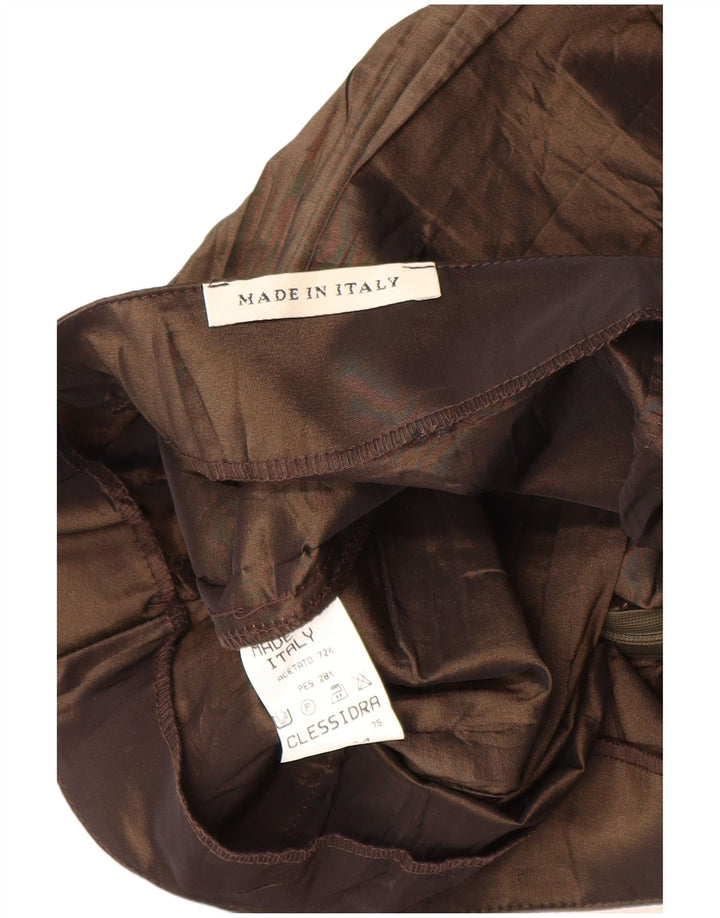 Vintage Womens 4 Button 2 Piece Skirt Set IT 44 Medium W30 Brown Acetate
