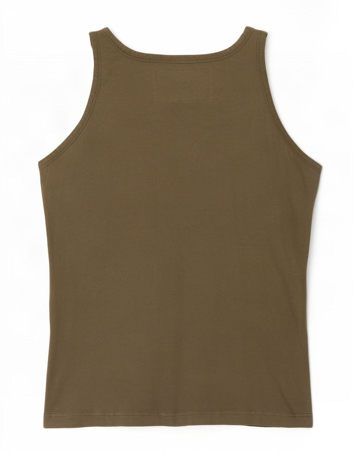 Freddy Womens Graphic Vest Top IT 46/48 Large Khaki Cotton