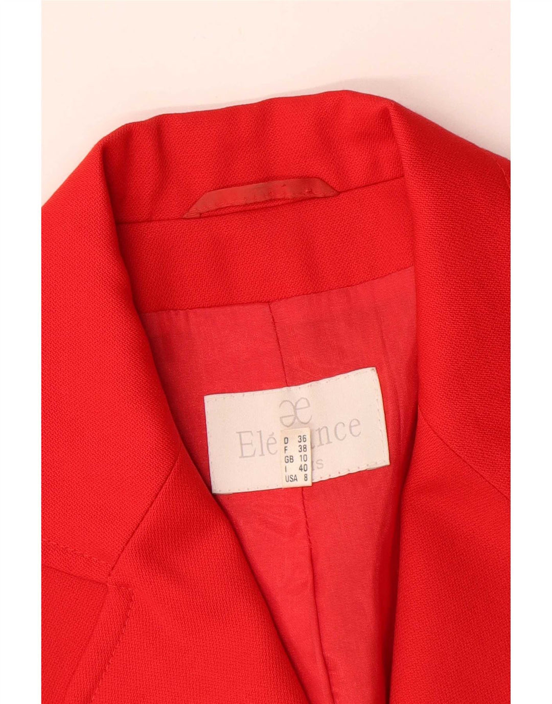 Elegance Womens 4 Button Blazer Jacket UK 10 Small  Red Virgin Wool