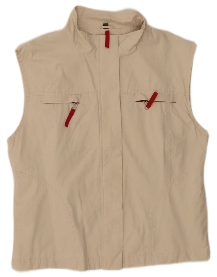 Street One Womens Sleeveless Tracksuit Top Jacket UK 14 Medium Beige
