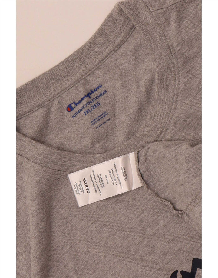 Champion Mens Graphic T-Shirt Top 2XL Grey Cotton