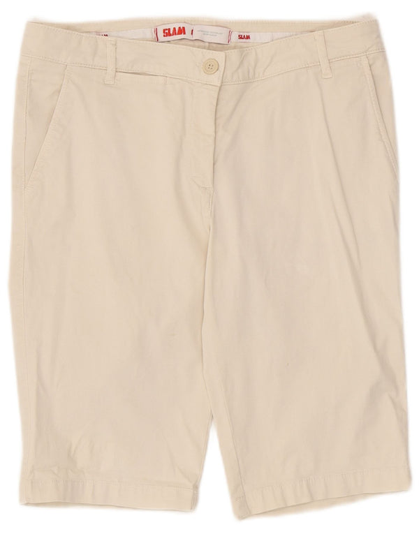 Slam Womens Chino Shorts IT 46 Large W32 Beige Cotton