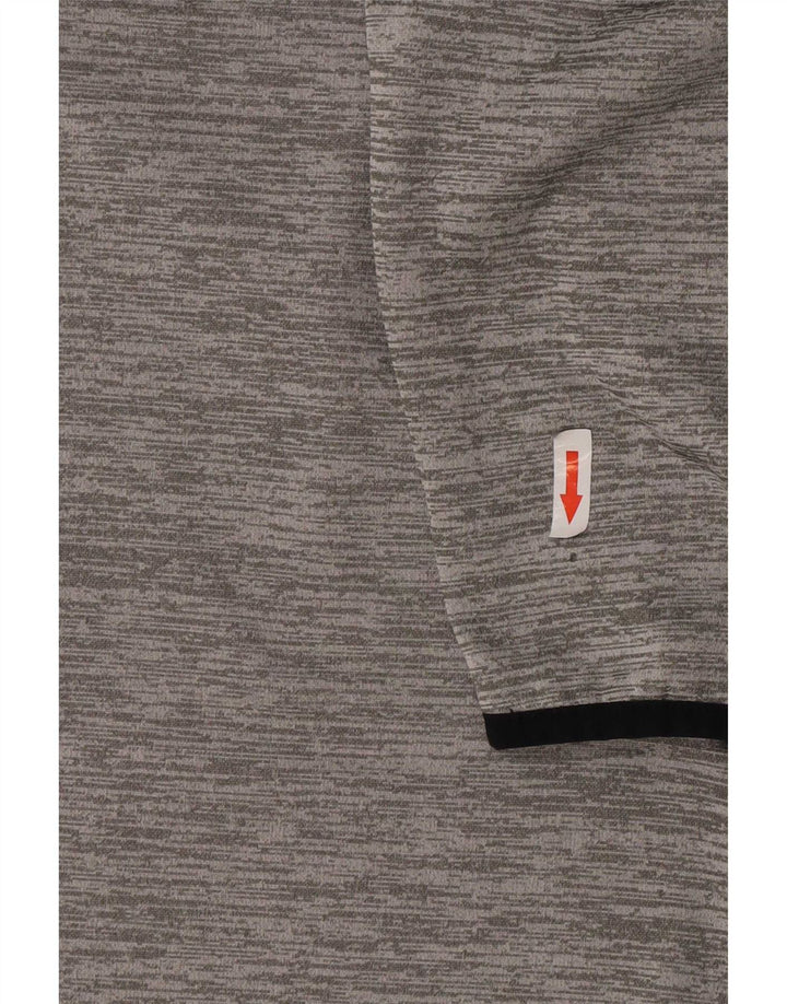 Under Armour Mens Zip Neck Sweatshirt Jumper Large Grey Flecked Polyester