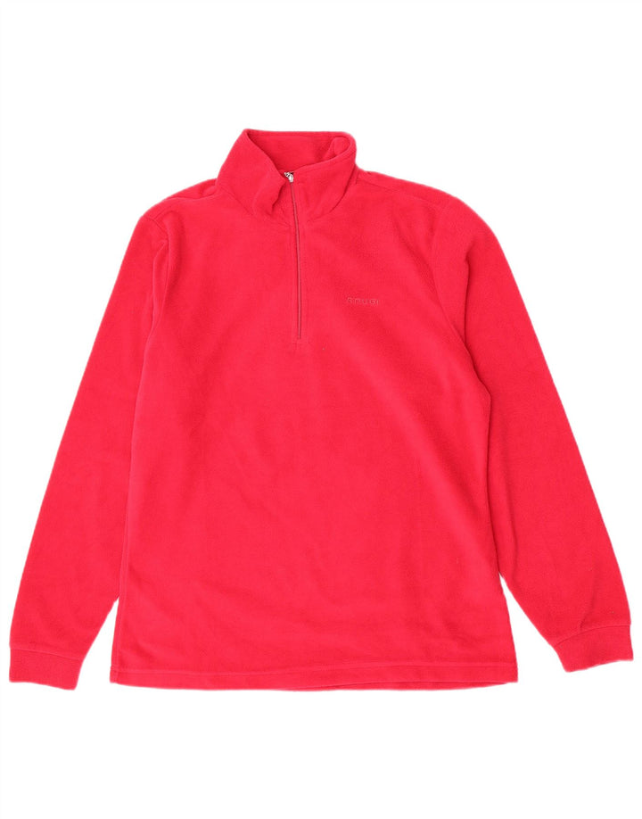 Brugi Womens Zip Neck Fleece Jumper UK 18 XL Red Polyester