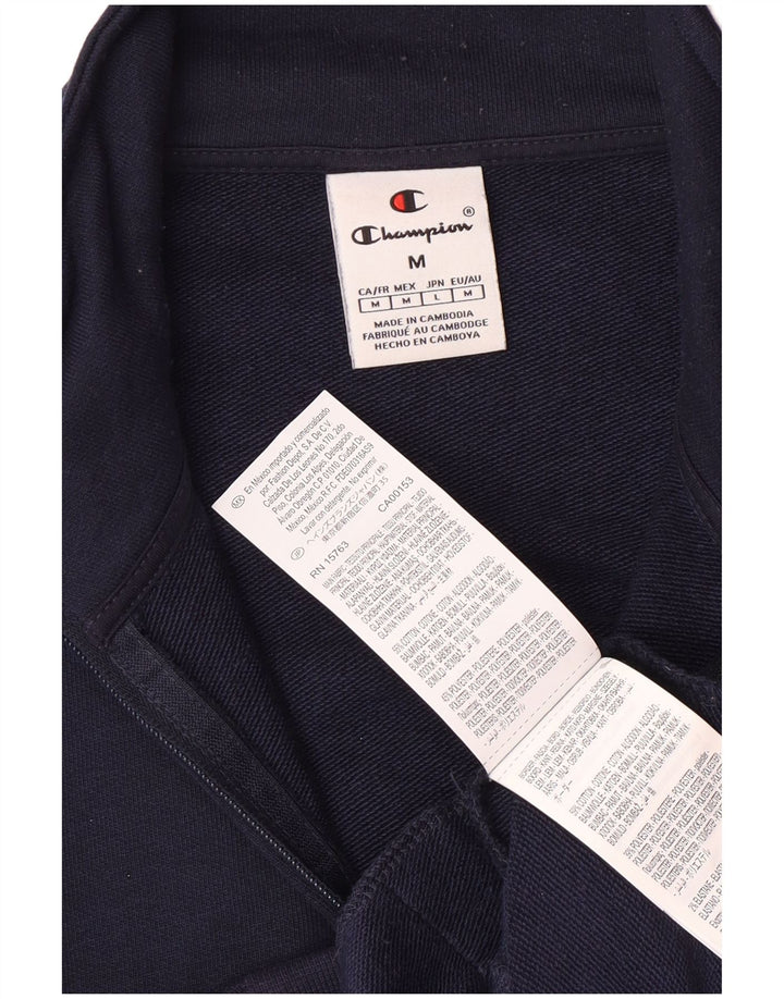 Champion Mens Tracksuit Top Jacket Medium Navy Blue Cotton