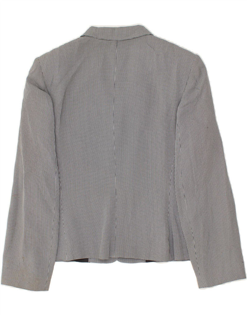 PENNY BLACK Womens 3 Button Blazer Jacket UK 12 Medium Grey Check Viscose | Vintage Penny Black | Thrift | Second-Hand Penny Black | Used Clothing | Messina Hembry 