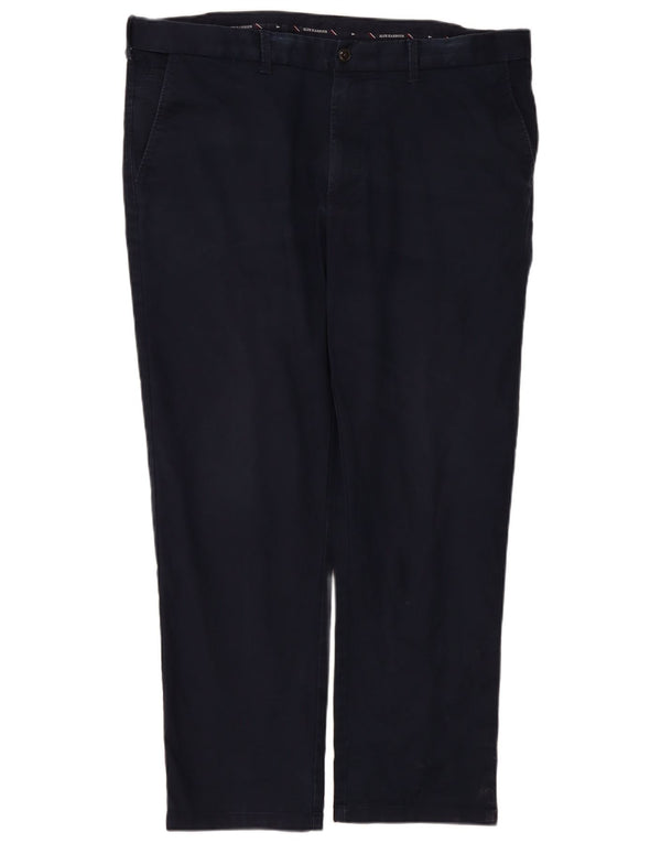 Marks & Spencer Mens Straight Chino Trousers W42 L31 Navy Blue Cotton
