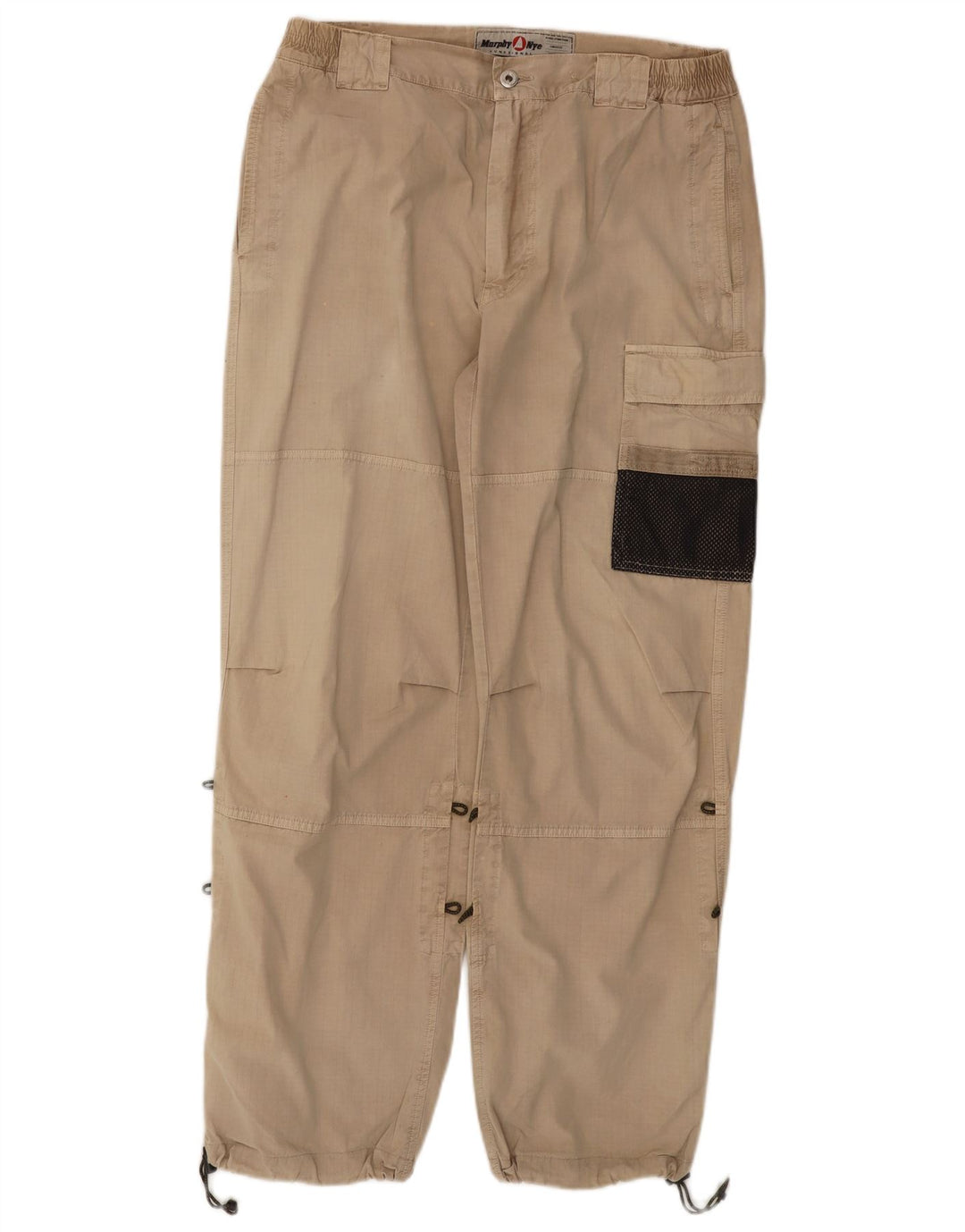 Murphy & Nye Mens Joggers Cargo Trousers W36 L30 Beige Cotton