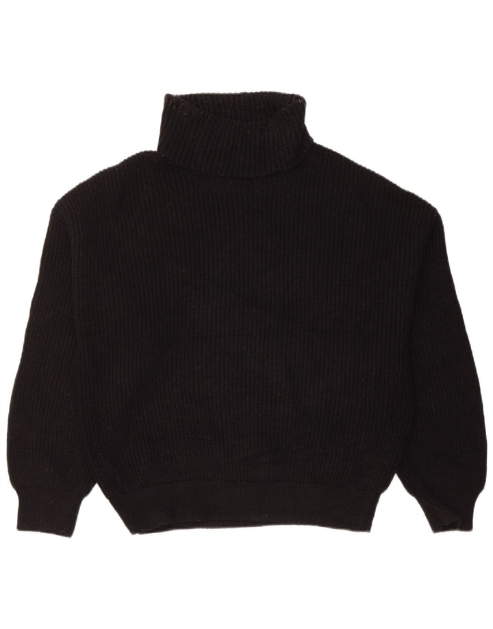 Zara Womens Roll Neck Jumper Sweater UK 14 Medium Black Viscose