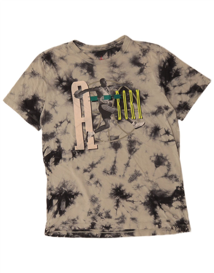 Jordan Mens Graphic T-Shirt Top Medium Blue Tie Dye