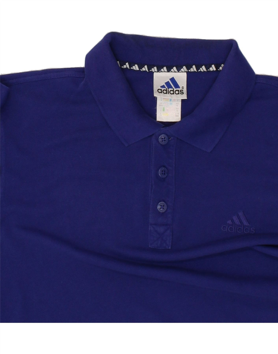 ADIDAS Mens Polo Shirt UK 38/40 Medium Blue Cotton Vintage Adidas and Second-Hand Adidas from Messina Hembry 