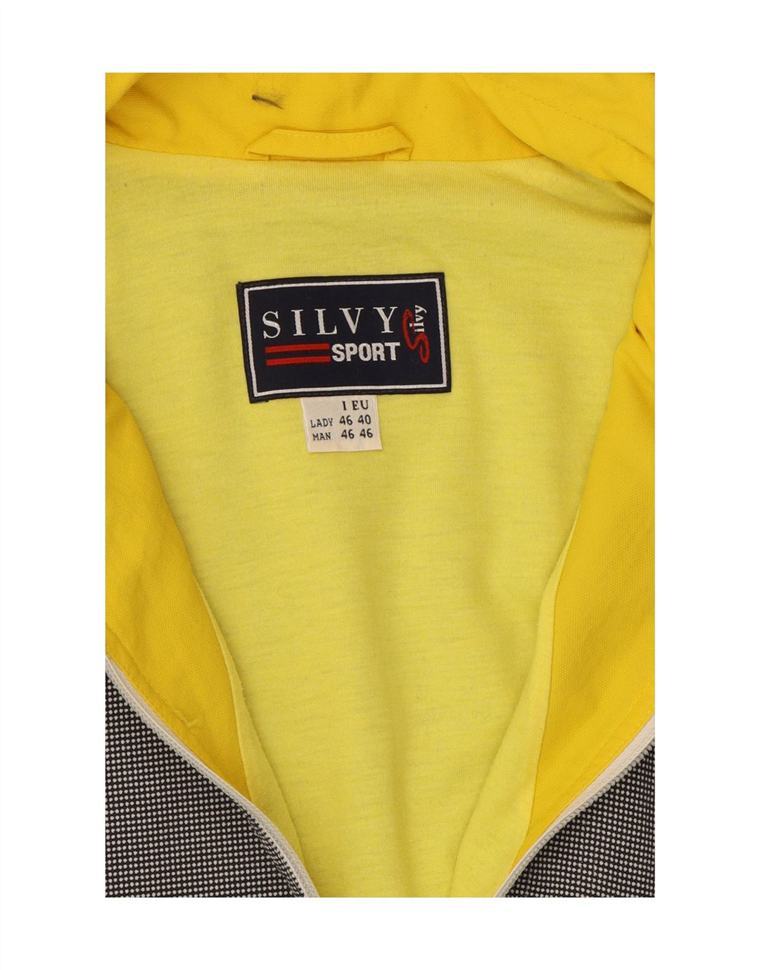 SILVY Womens Oversized Windbreaker Jacket IT 46 Large Grey Colourblock Vintage Silvy and Second-Hand Silvy from Messina Hembry 