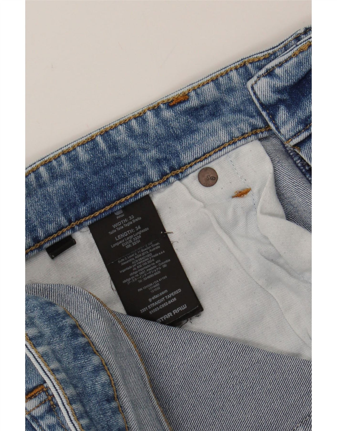 G-STAR Mens Straight Jeans W33 L34 Blue Cotton Vintage G-Star and Second-Hand G-Star from Messina Hembry 